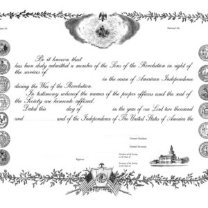 SR General Society Membership Certificate